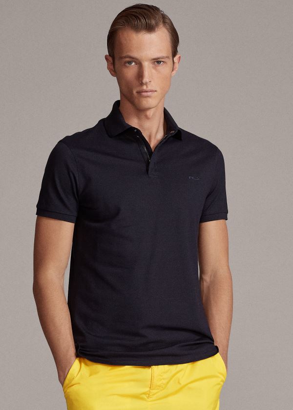 Polos Ralph Lauren Hombre Azul Marino - RLX Zip-Placket Stretch - YFDKX9140